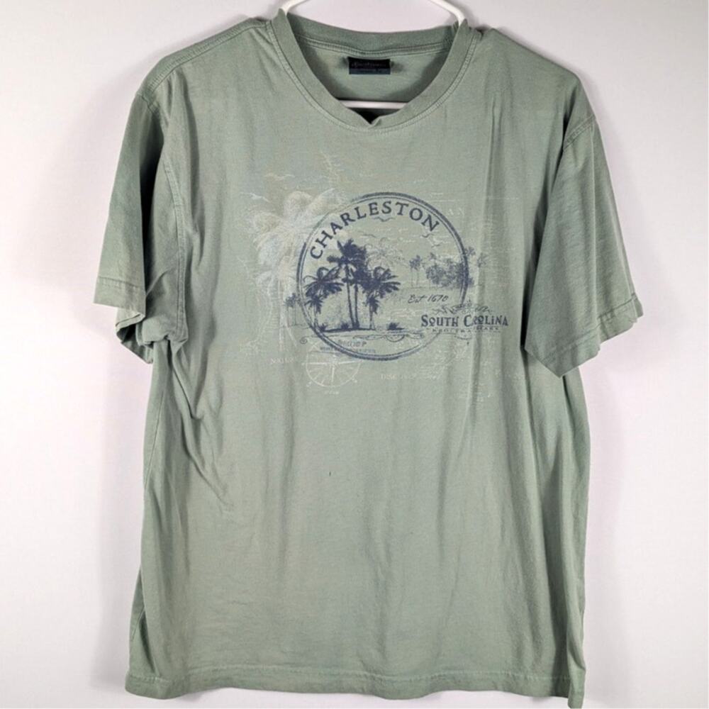 E.M.I. Sportswear Charleston South Carolina T Shirt Mens M Green Palmetto Coasta